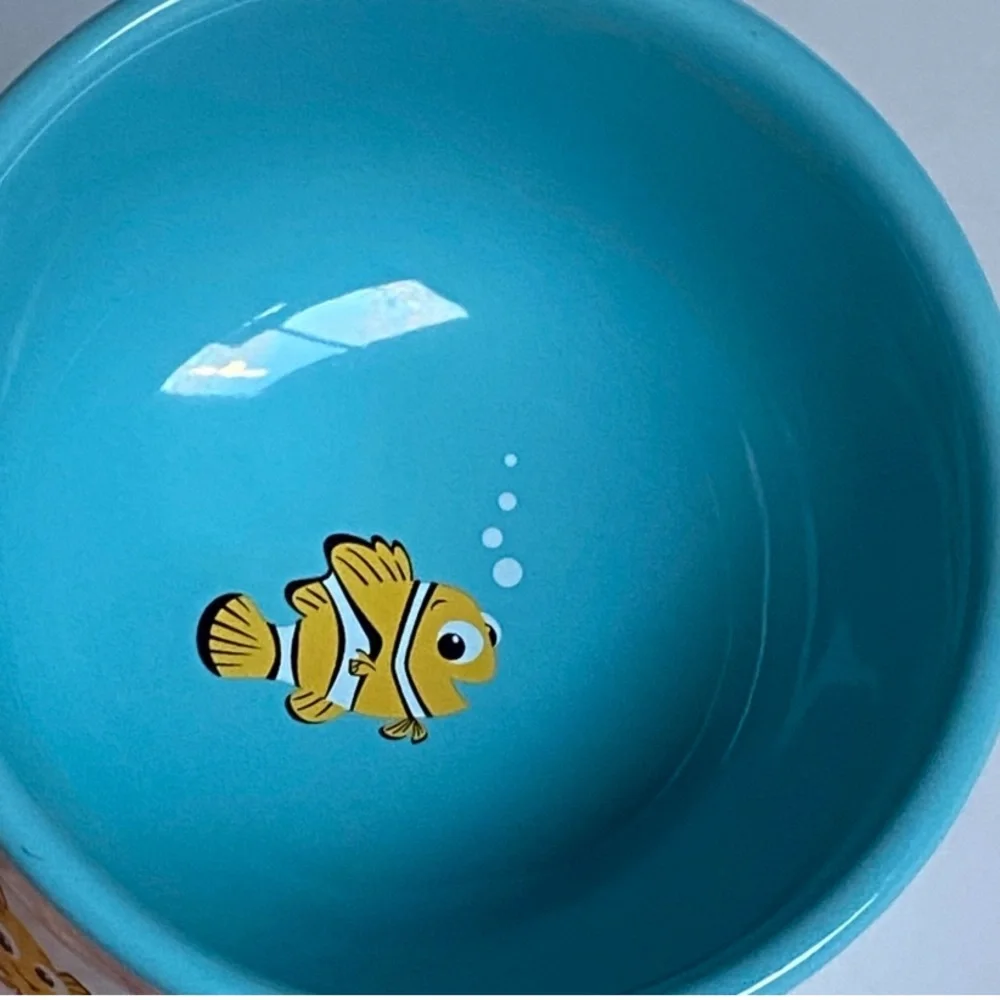 Finding Nemo Ceramic Cat Bowl Tall Chewy Ceramic Food Water Disney Pixar EUC